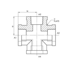 Collection image for: Female NPT x Female NPT x Female NPT x Female NPT Cross, Stainless Steel