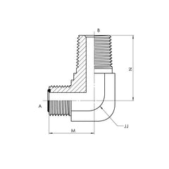 Collection image for: Male ORFS x Male NPT 90° Elbow