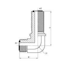 Collection image for: Male ORFS Bulkhead 90° Elbow w/ Locknut