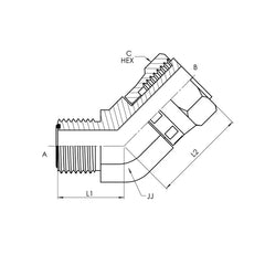 Collection image for: O-Ring Face Seal 45° Elbow
