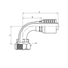 Collection image for: Parker 43 Series Compatible Crimp Fitting, Hose x Female JIC 90° Elbow - Stainless Steel