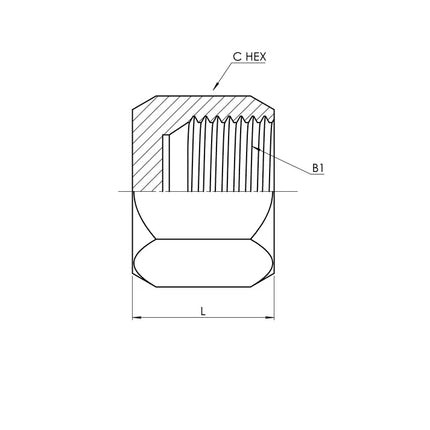 SS-0304-C-04 | 04 JIC Cap Nut, Stainless Steel