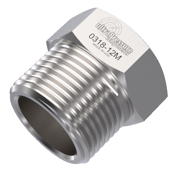 0318-12M | 3/4" MP Gland Nut, Stainless Steel - 20K psi