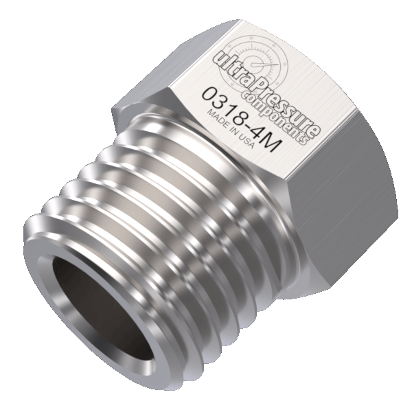 0318-4M | 1/4" MP Gland Nut, Stainless Steel - 20K psi