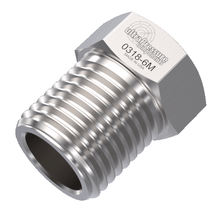 0318-6M | 3/8" MP Gland Nut, Stainless Steel - 20K psi
