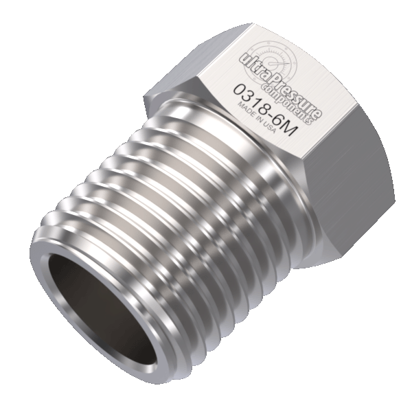 0318-6M | 3/8" MP Gland Nut, Stainless Steel - 20K psi