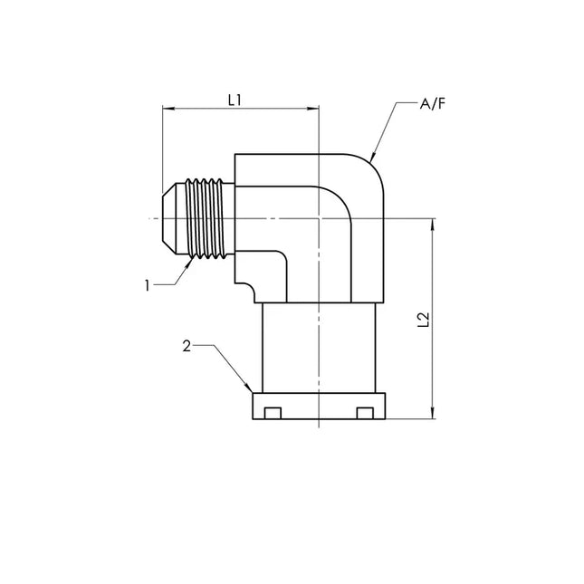 1704-16-16-FG | 16 MJ - 16 Code 61 Flange 90 Elbow Forged, Carbon Steel