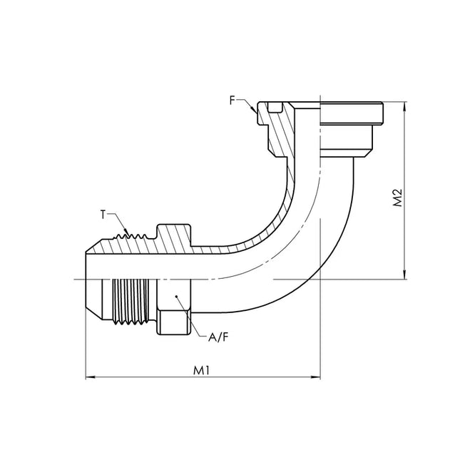 1704-20-24-Tube | 20 MJ - 24 Code 61 Flange Swept 90 Elbow, Carbon Steel