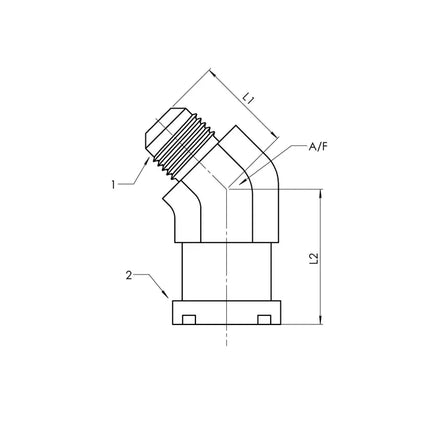 1803-24-24-FG | 24 MJ - 24 Code 62 Flange 45 Elbow Forged, Carbon Steel