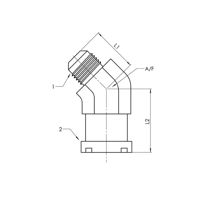 1803-32-32-FG | 32 MJ - 32 Code 62 Flange 45 Elbow Forged, Carbon Steel