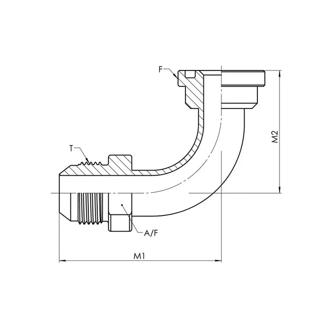 1804-20-16-Tube | 20 MJ - 16 Code 62 Flange Swept 90 Elbow, Carbon Steel