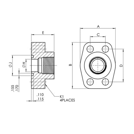 1927-62-12-12-KIT | 12 FP - 12 Code 62 Flange Block Kit, Carbon Steel