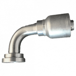 200-CD61-90-24-24-1P | 1-1/2" x 1-1/2" Code 61, 90* ; 1-Piece Hose Fitting for 1 & 2 Wire Hoses, Non Skive