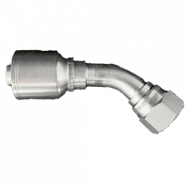 200-FJX45-10-12-1P | 5/8" x 3/4" FJX 45, 1-Piece Hose Fitting for 1 & 2 Wire Hoses, Non Skive