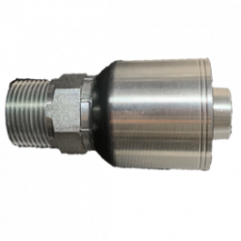 200-NPT-10-08-1P | 5/8" x 1/2" Male NPT, 1-Piece Hose Fitting for 1 & 2 Wire Hoses, Non Skive