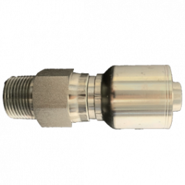 200-NPTX-08-06-1P | 1/2" x 3/8" Male NPT Swivel, 1-Piece Hose Fitting for 1 & 2 Wire Braid