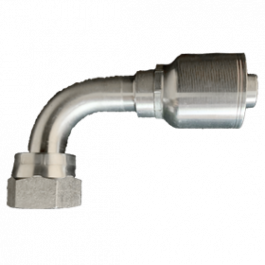 200-ORFS-90-10-10-1P | 5/8" x 5/8" O'Ring Face Seal 90 degree, 1-Piece Hose Fitting for 1 & 2 Wire Braid