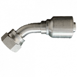 200-ORFS45-04-04-1P | 1/4" x 1/4" O'ring Face Seal 45, 1-Piece Hose Fittings for 1 & 2 Wire Braid Hose