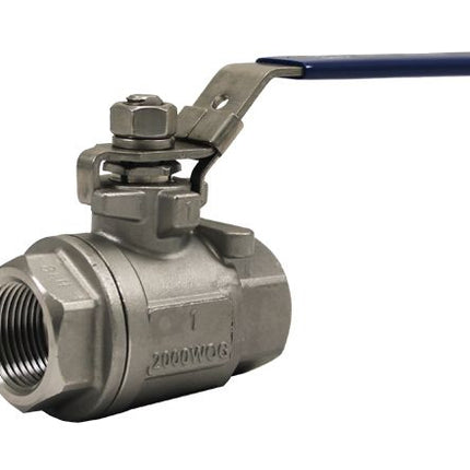 BV2P-100-316SS-2KPSI | 1" Ball Valve - 2 Piece, 316SS, 2000 PSI