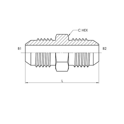 2403-LH-10-10 | 10 MJ - 10 MJ Straight-Large Hex, Carbon Steel