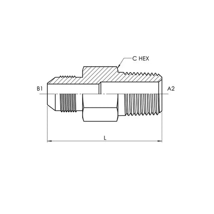 2404-L-32-32 | 32 MJ - 32 MP Straight-Long, Carbon Steel