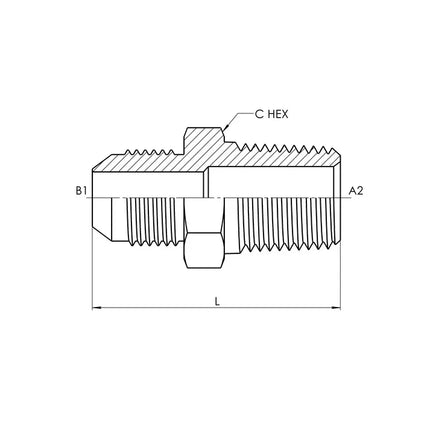 SS-2404-12-16 | 12 MJ - 16 MP Straight, Stainless Steel