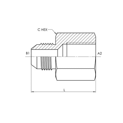 SS-2405-06-06 | 06 MJ - 06 FP Straight, Stainless Steel