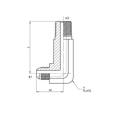 2501-LL-06-06-FG | 06 MJ - 06 MP 90 Elbow-X-Long Forged, Carbon Steel