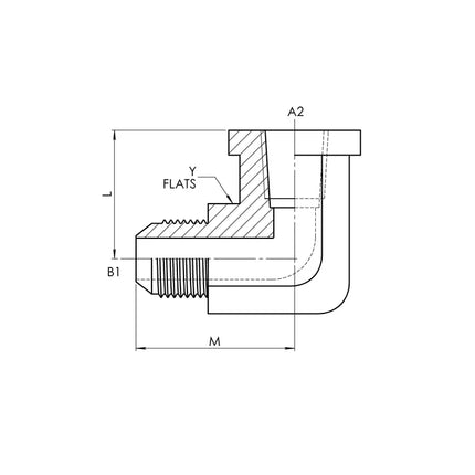 SS-2502-04-04 | 04 MJ - 04 FP 90 Elbow, Stainless Steel