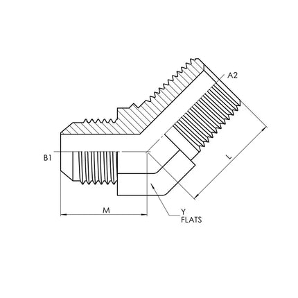 2503-16-20-FG | 16 MJ - 20 MP 45 Elbow Forged, Carbon Steel