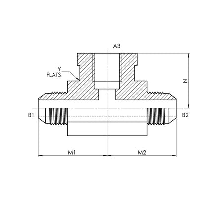 2602-06-06-04-FG | 06 MJ - 06 MJ - 04 FP Branch Tee Forged, Carbon Steel