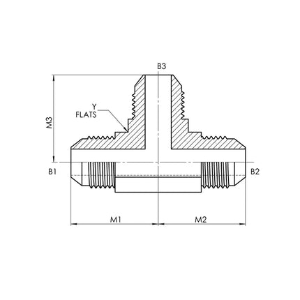 2603-12-12-12-FG | 12 MJ - 12 MJ - 12 MJ Tee Forged, Carbon Steel