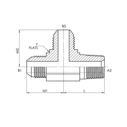 SS-2605-12-12-12 | 12 MJ - 12 MP - 12 MJ Tee, Stainless Steel
