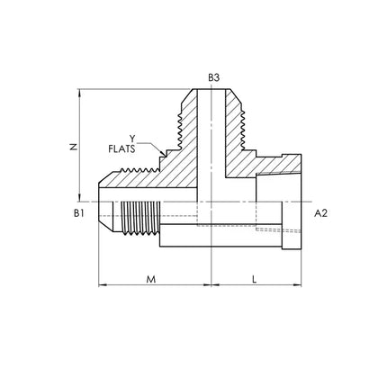 2606-12-12-12-FG | 12 MJ - 12 FP - 12 MJ Tee Forged, Carbon Steel
