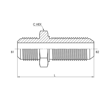 SS-2700-16-16 | 16 MJ - 16 MJ Bulkhead Straight, Stainless Steel