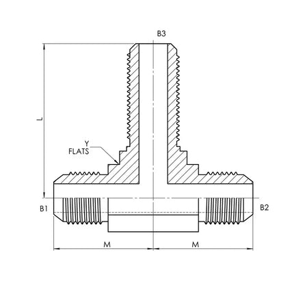 2703-06-06-06-FG | 06 MJ - 06 MJ - 06 MJ Bulkhead Branch Tee Forged, Carbon Steel