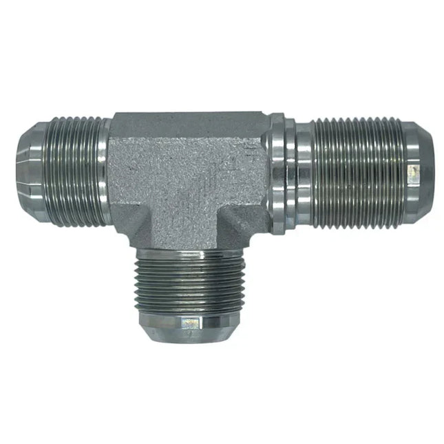 2704-LN-08-08-08-FG | 08 MJ - 08 MJ - 08 MJ Bulkhead Run Tee Forged w/ Lock Nut, Carbon Steel