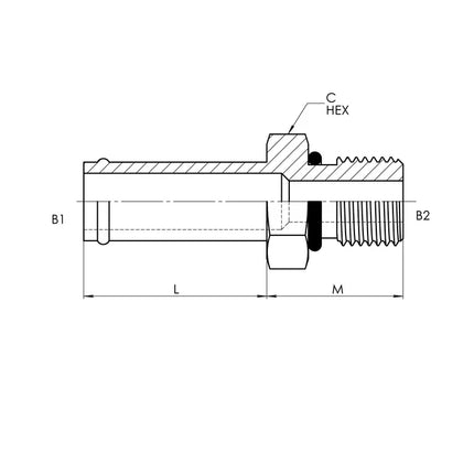 4604-08-06 | 08 HB - 06 MORB Straight, Carbon Steel