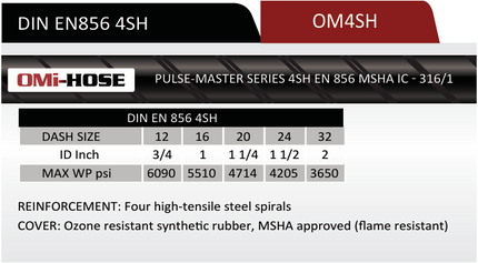 4SH-16 | 1" 4SH Spiral Hydraulic Hose, 5510 Max WP PSI