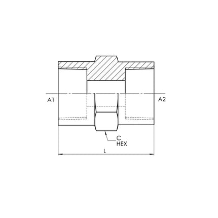 SS-5000-20-20 | 20 FP - 20 FP Straight, Stainless Steel