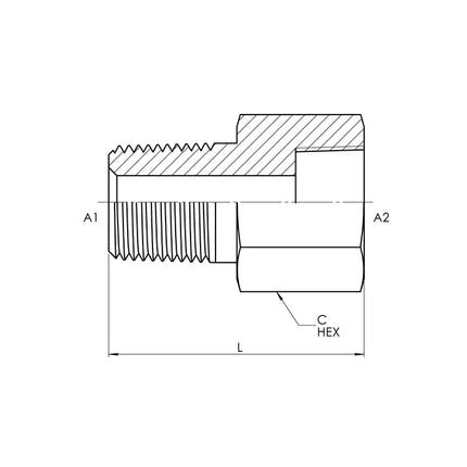 SS-5405-16-16 | 16 MP - 16 FP Straight Expander, Stainless Steel