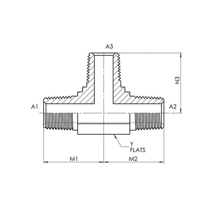 5600-24-24-24-FG | 24 MP - 24 MP - 24 MP Tee Forged, Carbon Steel