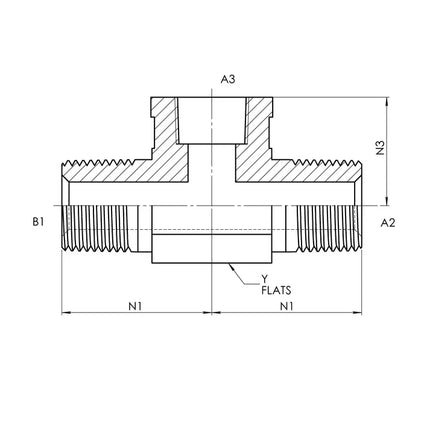 5601-08-08-08-FG | 08 MP - 08 MP - 08 FP Tee Forged, Carbon Steel