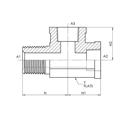 SS-5602-04-04-04 | 04 MP - 04 FP - 04 FP Tee, Stainless Steel