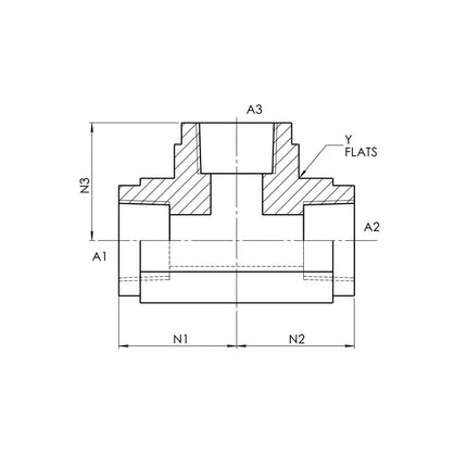 5605-20-20-20-FG | 20 FP - 20 FP - 20 FP Tee Forged, Carbon Steel