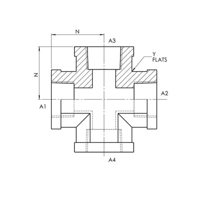 5652-04-04-04-04-FG | 04 FP - 04 FP - 04 FP - 04 FP Cross Forged, Carbon Steel
