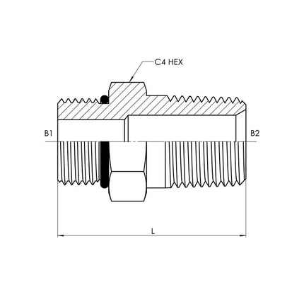6401-08-12-O | 08 MORB - 12 MP Straight, Carbon Steel