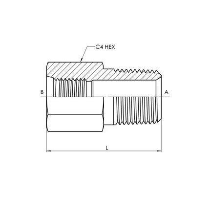 6404-10-08 | 10 FORB - 08 MP Straight, Carbon Steel