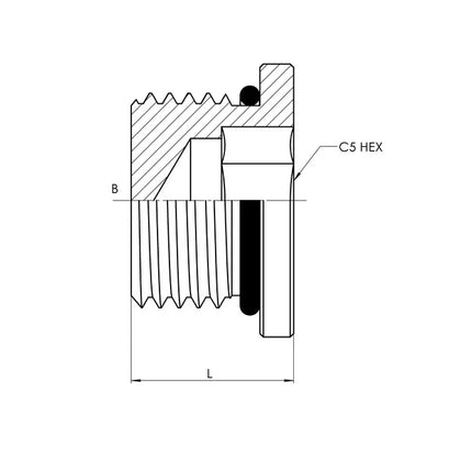 6408-HHP-16-O | 16 MORB Hollow Hex Plug, Carbon Steel