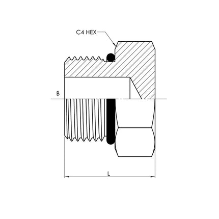 SS-6408-06 | 06 MORB External Hex Plug, Stainless Steel